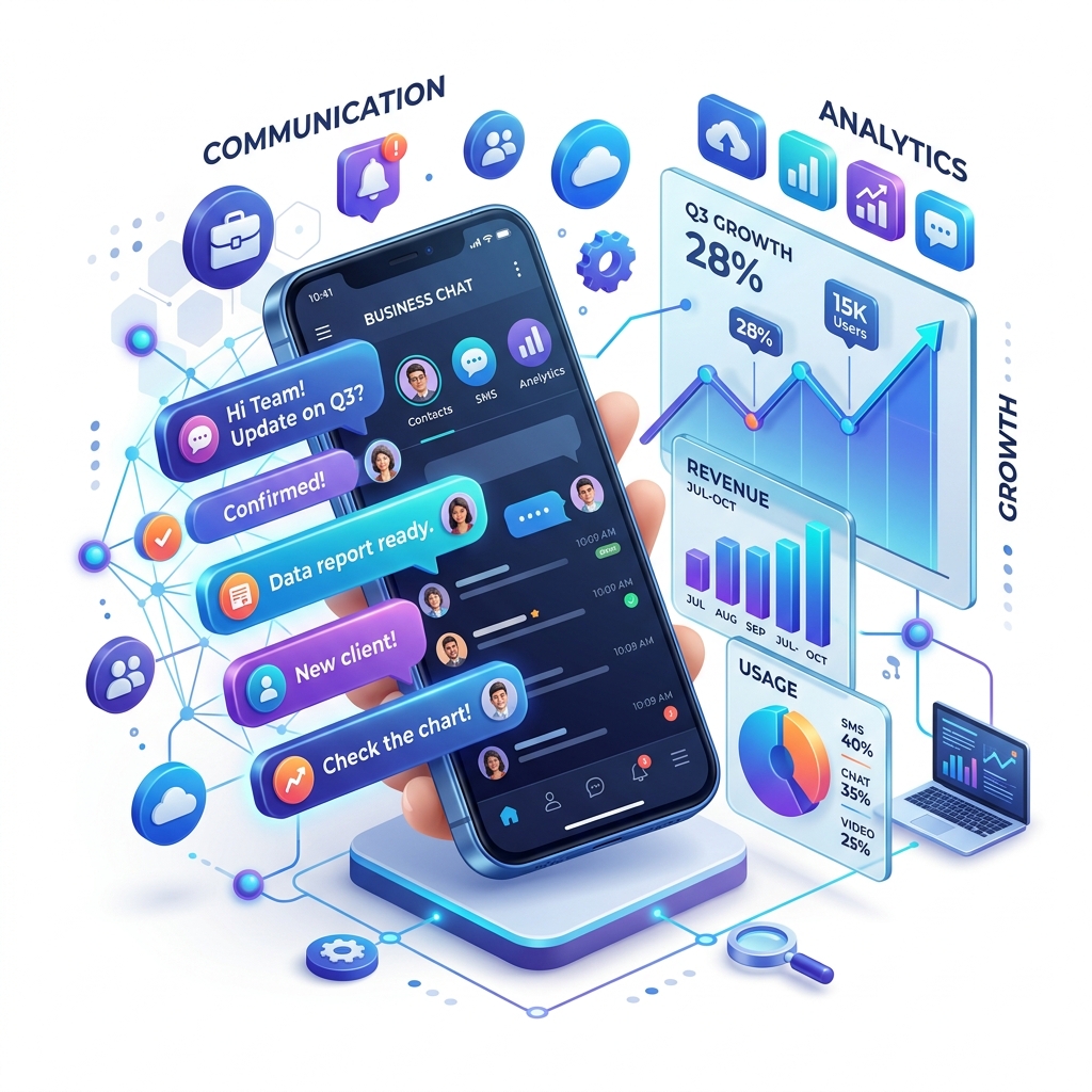 Bulk SMS Gateway Illustration - icpaas.ai